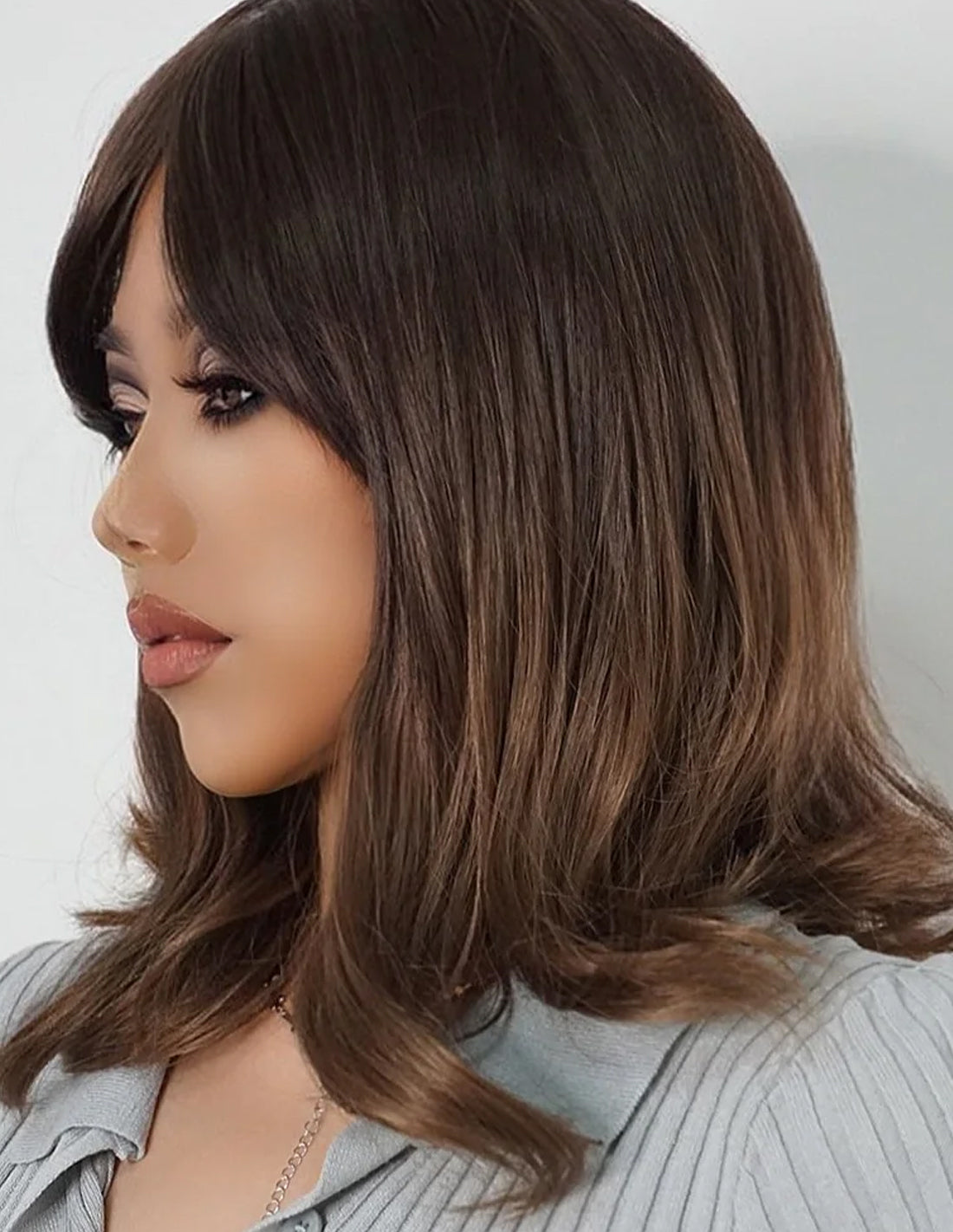 Peruca Par Naturala Fashion BENEDICTA Saten Inchis Balayage