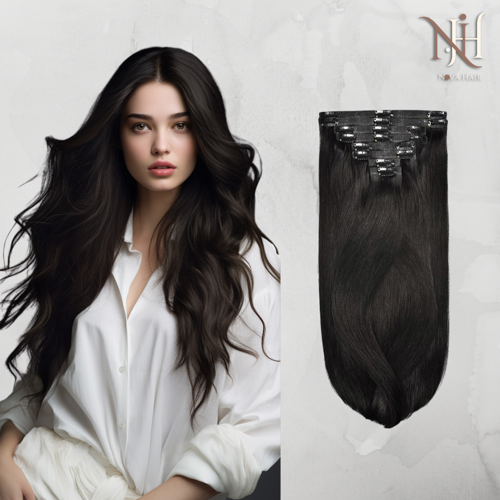 Extensii Clip-On Negru Natural 1 B