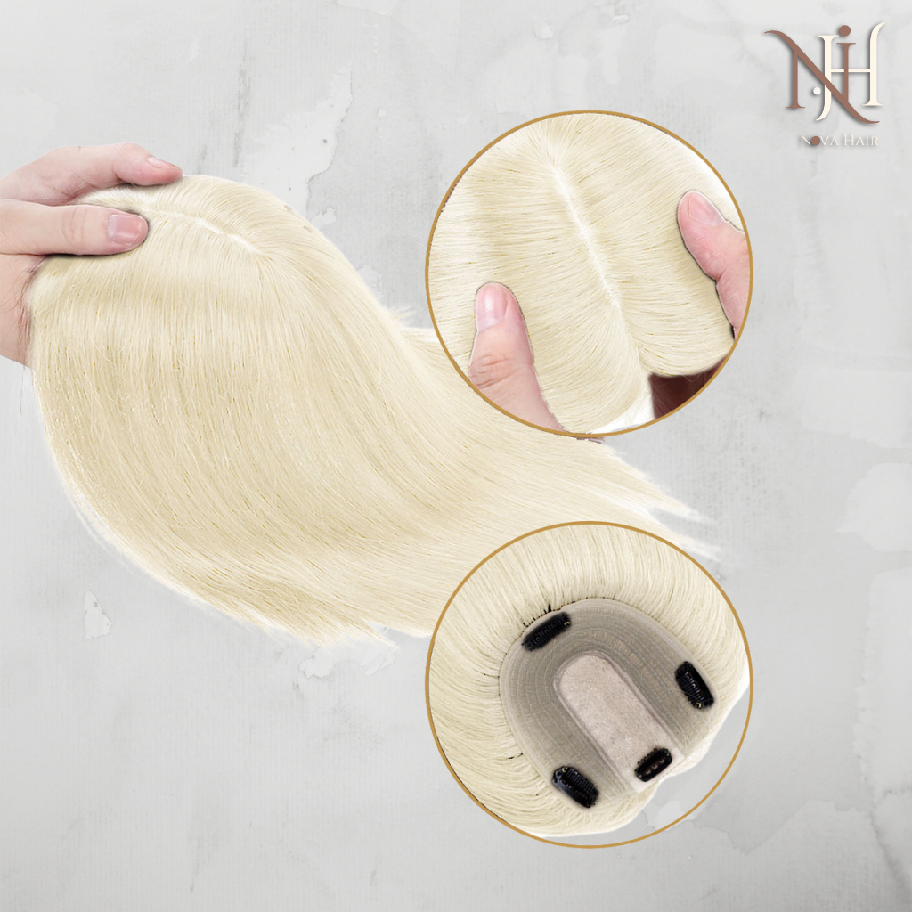 Semiperucă Clasică Blond Platinat 60