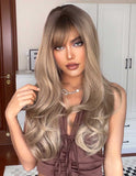 Peruca Look Natural ANAHI Ombre Saten Mediu/Blond Cenusiu