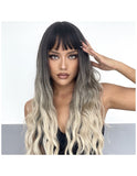 Peruca Par Sintetic HRISTINA Ombre Negru/Blond Platinat