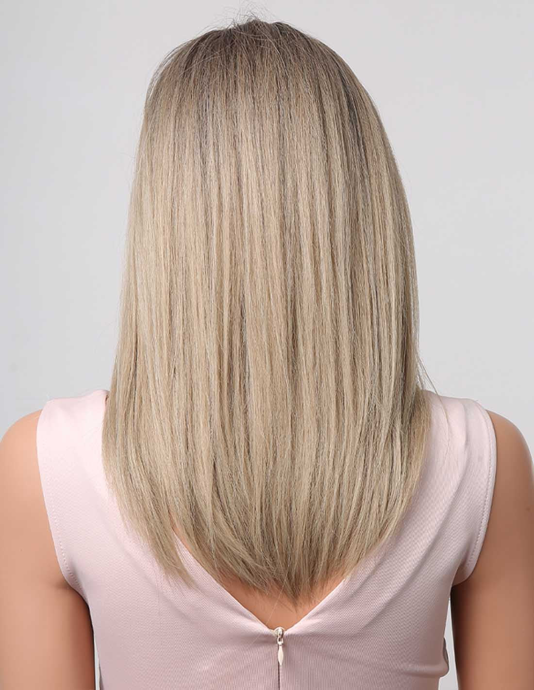 Peruca Par Sintetic OCTAVIA Ombre Saten Mediu/Blond Cenusiu