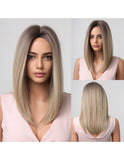 Peruca Par Sintetic OCTAVIA Ombre Saten Mediu/Blond Cenusiu