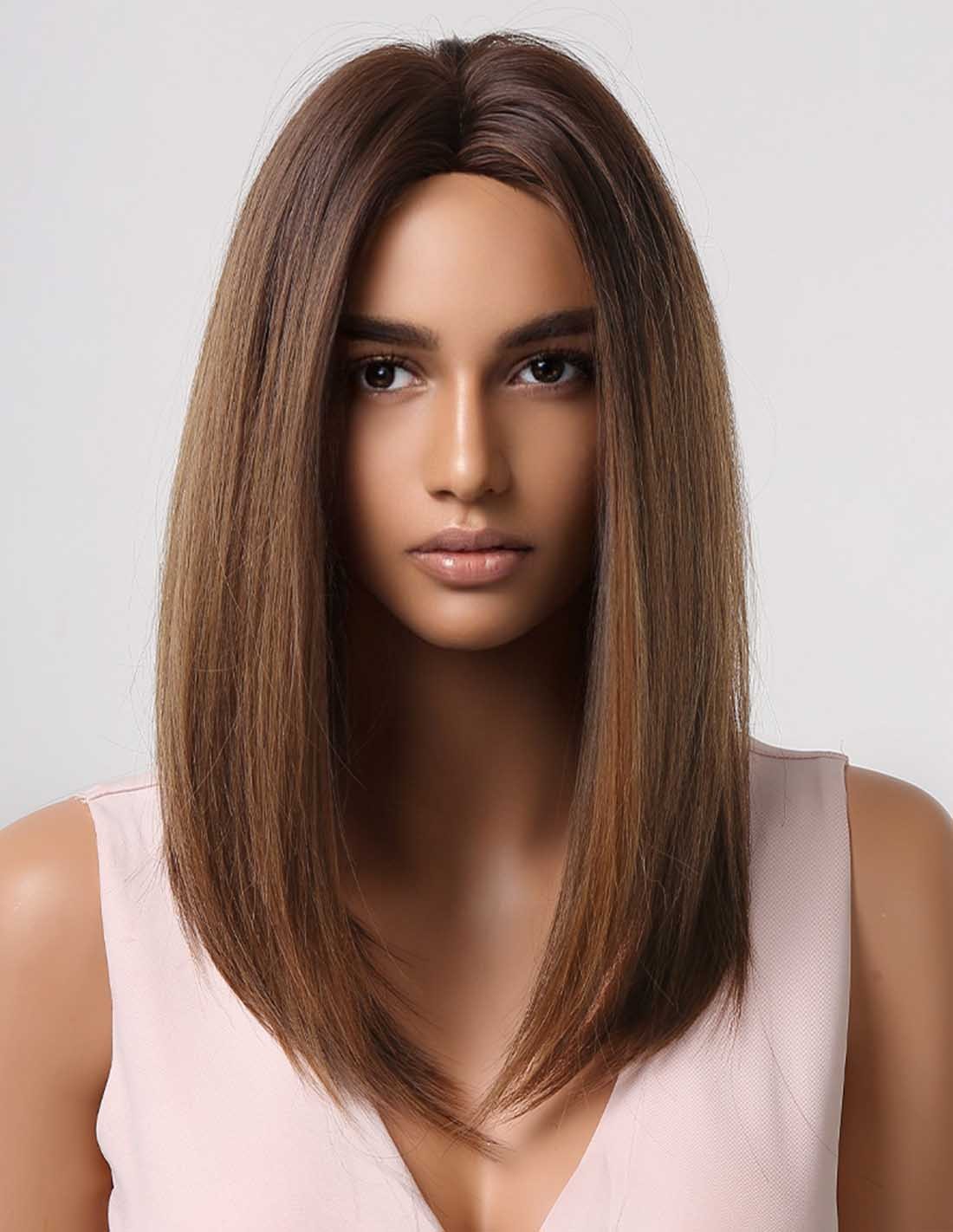 Peruca Par Sintetic PETRINA  Balayage Saten Ciocolatiu/Saten Caramel