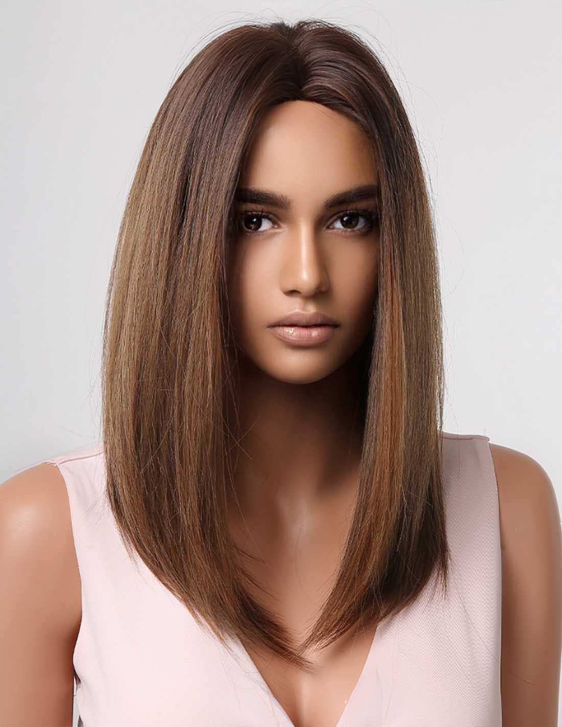 Peruca Par Sintetic PETRINA  Balayage Saten Ciocolatiu/Saten Caramel