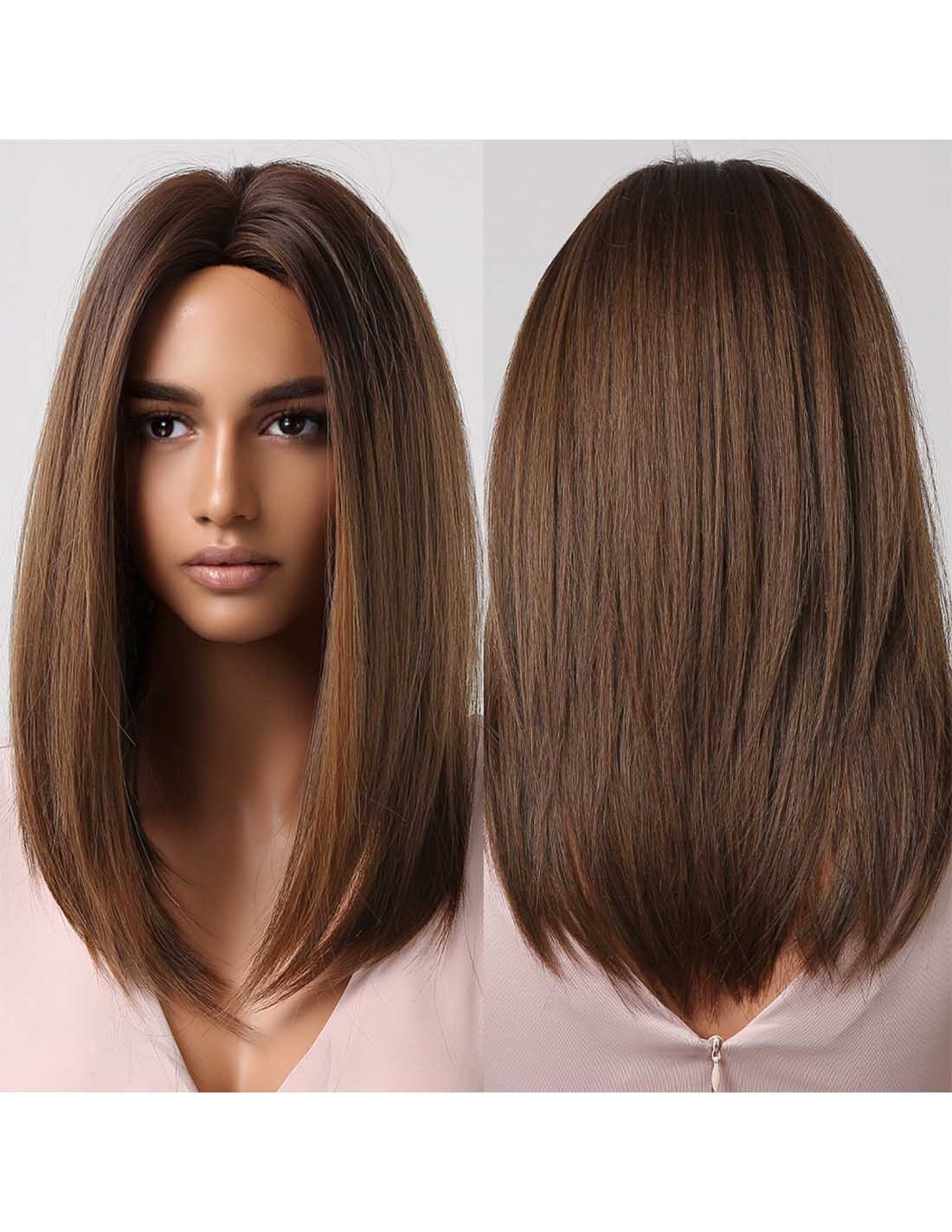 Peruca Par Sintetic PETRINA  Balayage Saten Ciocolatiu/Saten Caramel