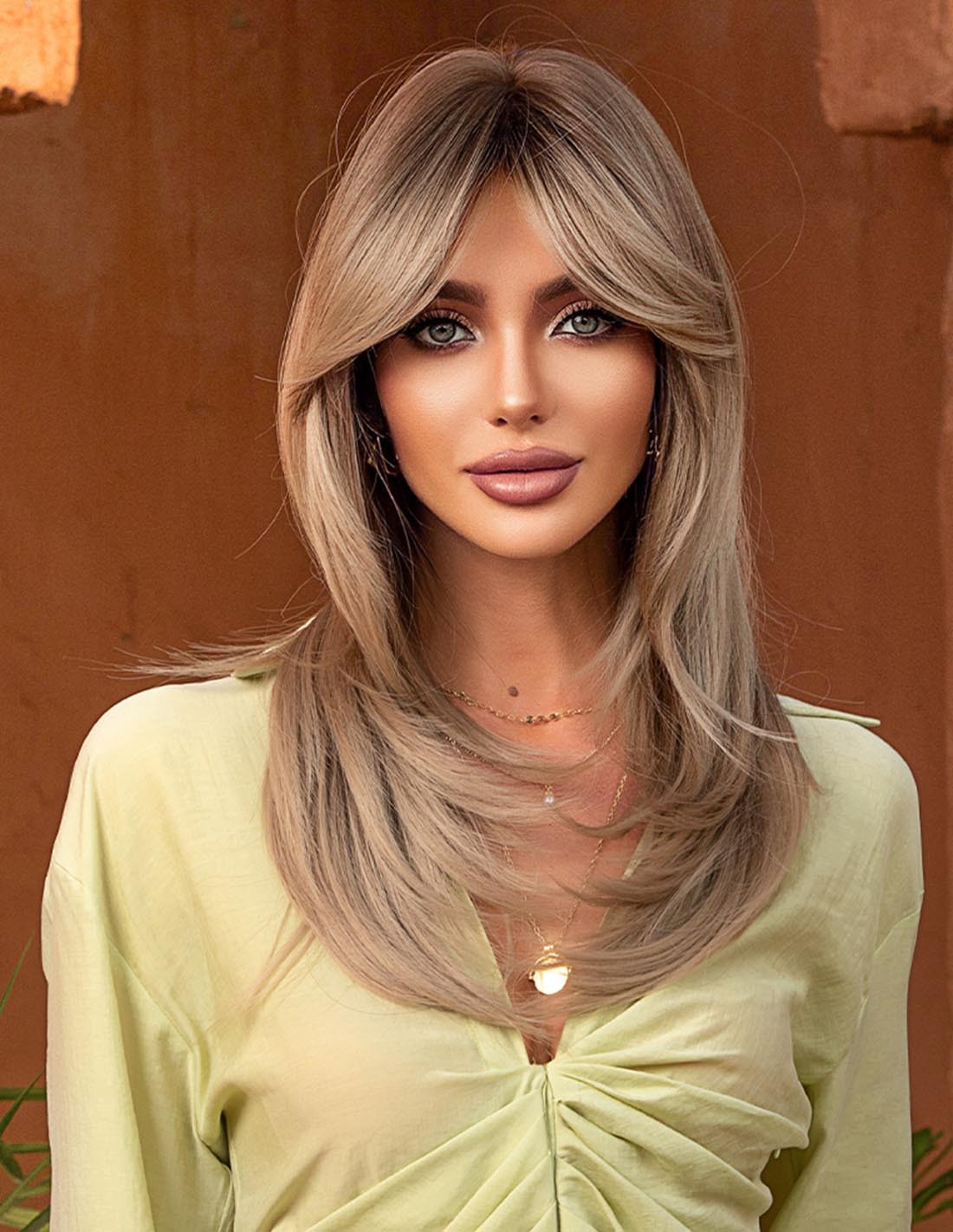 Peruca Par Sintetic SYLVIA Balayage Saten Deschis/Blond Cenusiu