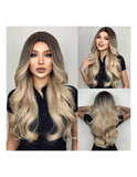 Peruca Par Sintetic DALIANA   Balayage Saten Mediu/Blond Platinat