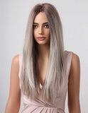 Peruca Par Sintetic TANIA  Balayage White Gray/ Saten Mediu