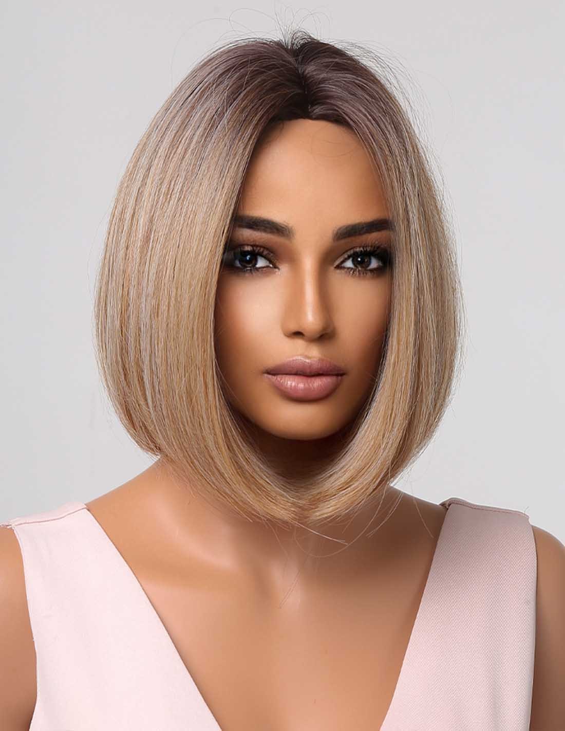 Peruca Par Sintetic VENUS   Ombre Saten Mediu/ Blond Bej/Blond Auriu