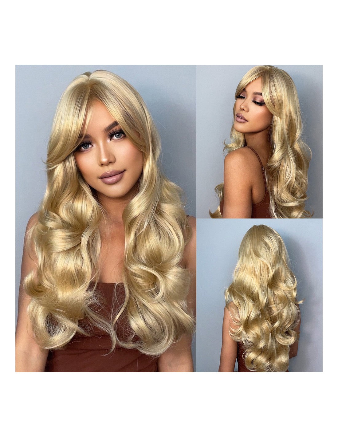 Peruca Par Sintetic FAUSTINA   Suvitat Blond Auriu/Blond Platinat