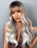 Peruca Par Sintetic IRISA  Balayage Saten Inchis/Light Grey/White Blonde