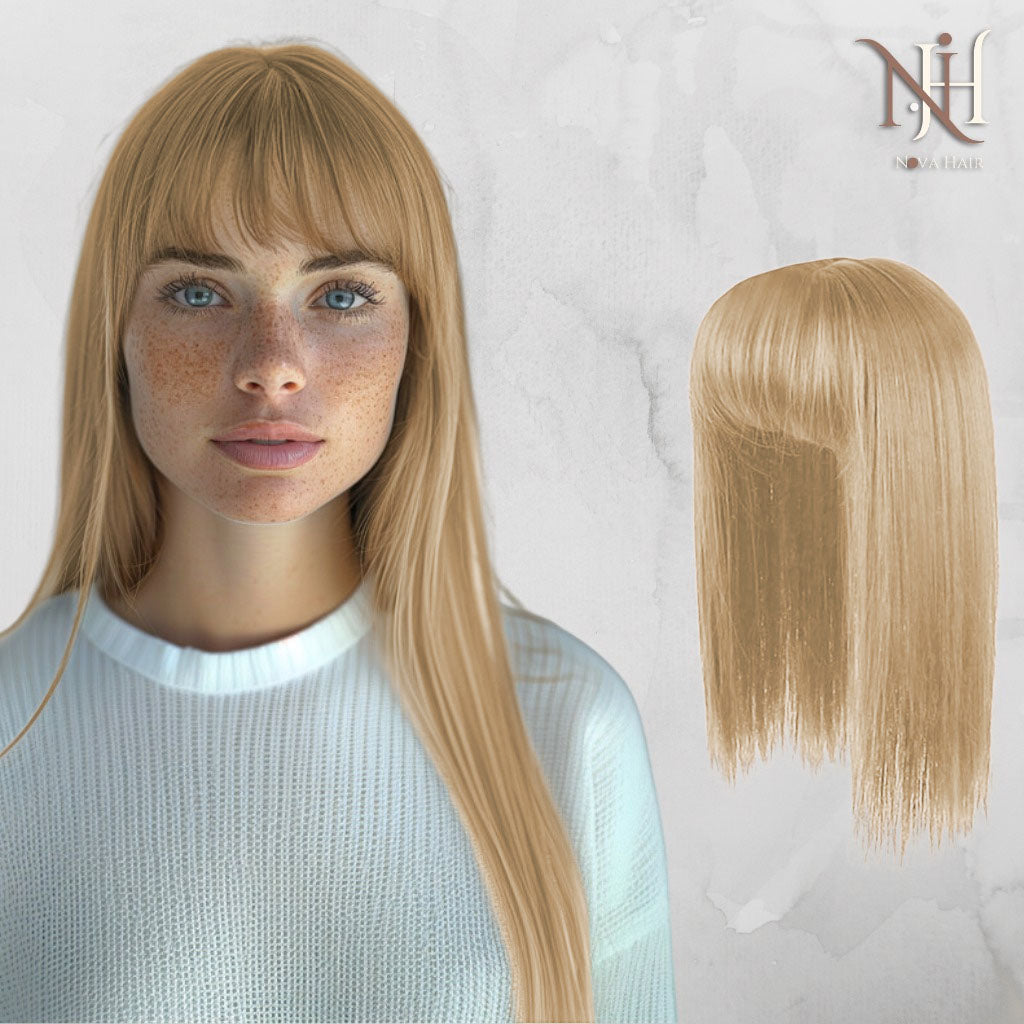 Semiperucă Cu Breton Blond Miere 14